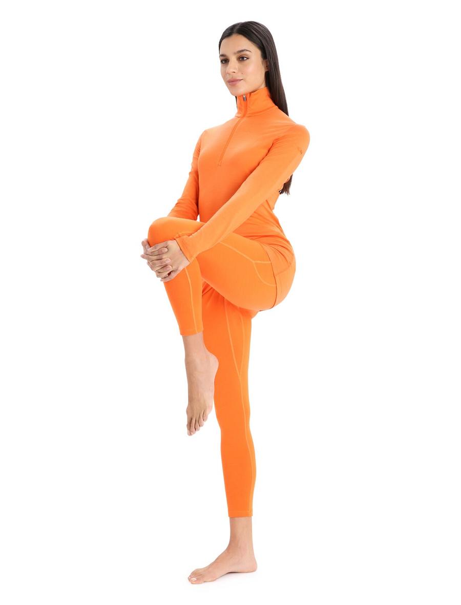 Une pièce Icebreaker Merino 200 Oasis Long Sleeve Half Zip Thermal Top Femme Orange | FR 1753TCEV